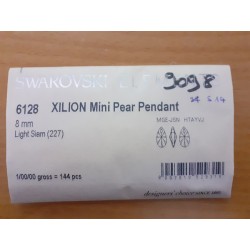 Mini Pear Pendant 8 mm, Light Siam, 144 pièces